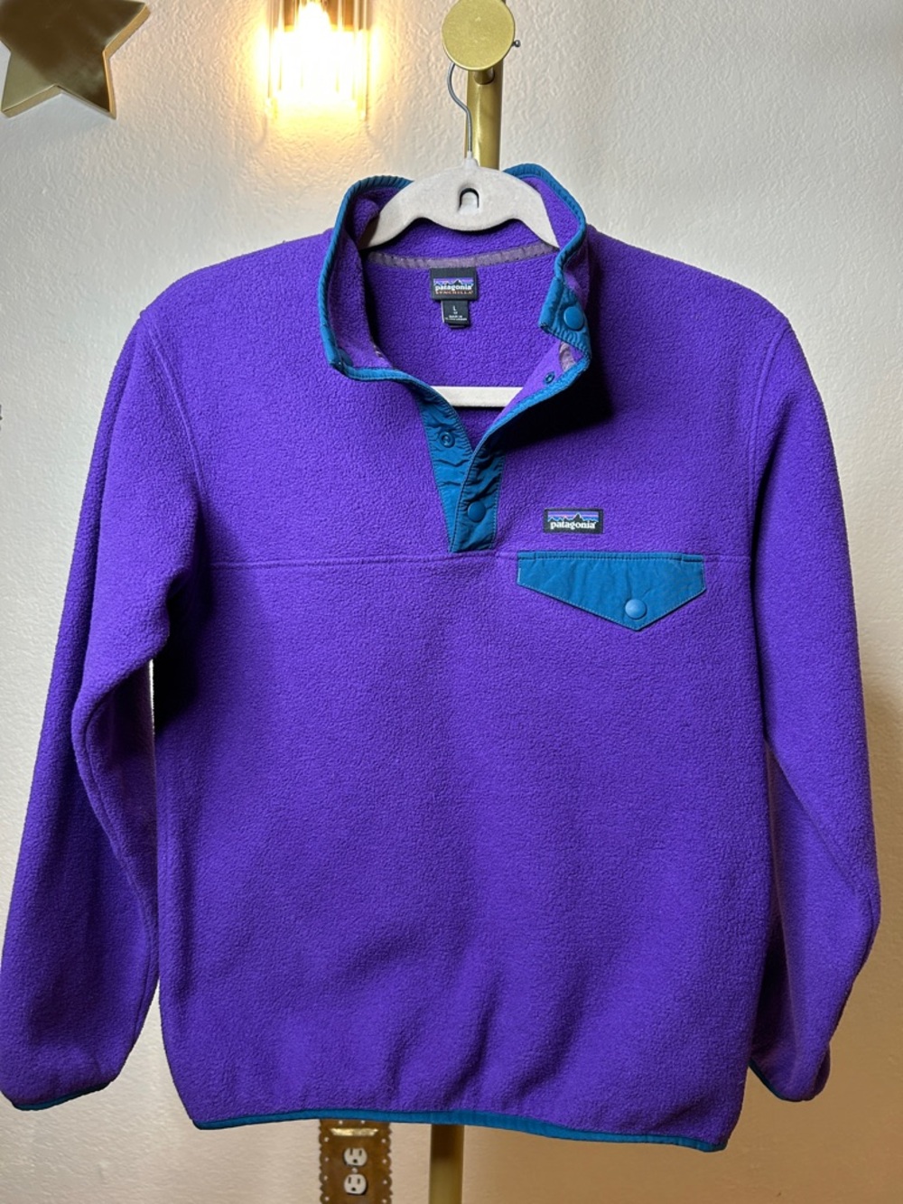 Patagonia Purple Fleece Pullover with Teal Accents